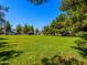 Expansive, well-maintained lawn with mature trees and utility vehicles at 25829 S Mandarin Dr, Queen Creek, AZ 85142