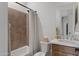 Bathroom with shower, toilet, and sink with modern fixtures, providing a clean and functional space at 3929 E Bloomfield Pkwy, Gilbert, AZ 85296