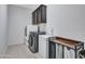 Well-equipped laundry room features modern washer, dryer, storage and folding area at 4132 W Tunnel Mine Rd, New River, AZ 85087