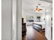 Bright main bedroom with hardwood floors, recessed lighting and a ceiling fan at 4493 E Desert Sands Dr, Chandler, AZ 85249