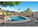 Backyard view with a private pool and mature landscaping offering privacy at 4493 E Desert Sands Dr, Chandler, AZ 85249