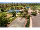 Aerial view of community park featuring tennis courts, basketball court and picnic area at 8943 N 80Th Pl, Scottsdale, AZ 85258