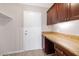 Mud room features counter with cabinet and door leading to outside at 6457 E Encanto St, Mesa, AZ 85205
