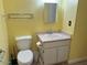 Standard bathroom with a toilet, single sink vanity and a mirror at 9679 W Cinnabar Ave # B, Peoria, AZ 85345
