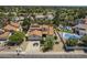 Aerial view of the home featuring mature landscaping, tile roof and community at 12537 N 76Th Pl, Scottsdale, AZ 85260