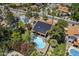 Areal view of the property showcasing the pool, patio, and solar panels at 12537 N 76Th Pl, Scottsdale, AZ 85260
