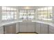 Bright kitchen sink with gray cabinetry and large windows offering views to the back yard at 12537 N 76Th Pl, Scottsdale, AZ 85260