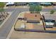 An aerial view of a home with spacious fenced in yard and a low maintenance landscape at 1526 W Huntington Dr, Tempe, AZ 85282
