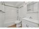 Bathroom with a sink, toilet and bathtub with shower at 1526 W Huntington Dr, Tempe, AZ 85282