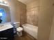 Well-maintained bathroom features a bathtub, toilet, and sink at 2133 W Turney Ave # C88, Phoenix, AZ 85015
