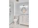 Modern bathroom with glass shower, vanity and patterned tile flooring at 2201 N Central Ave # 3D, Phoenix, AZ 85004