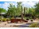 Landscaped entry to the Aviano club house with desert vegetation and stone accents at 3935 E Rough Rider Rd # 1252, Phoenix, AZ 85050