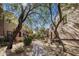 Beautifully landscaped community with mature trees lining the walkway and desert landscaping at 3935 E Rough Rider Rd # 1252, Phoenix, AZ 85050