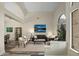 Bright living room featuring vaulted ceilings, neutral colors, lots of natural light, and comfortable seating at 6765 E Duane Ln, Scottsdale, AZ 85266