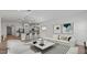Open-concept living room with a modern sofa, stylish decor, and natural light at 23417 W Burton Ave, Buckeye, AZ 85326