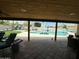 Covered patio showing a view of a pool and outdoor lounge area at 2426 E Turquoise Dr, Phoenix, AZ 85028