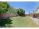 A sprawling backyard with lush lawn, mature shade trees, and ample space for recreation and relaxation at 287 W Liberty Ln, Gilbert, AZ 85233