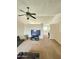 Inviting living room with neutral carpet and ceiling fan for added comfort at 3002 W Tonopah Dr, Phoenix, AZ 85027