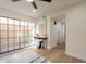 Entryway console table with a view of a sliding glass door to the courtyard at 4538 E Shomi St, Phoenix, AZ 85044