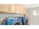 Laundry area with modern washer and dryer and abundant cabinet space at 6601 W Montego Ln, Glendale, AZ 85306