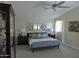 Serene main bedroom featuring a comfortable bed, tasteful decor, and ample natural light at 1010 N Osprey Ct, Gilbert, AZ 85234