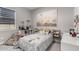 Cute bedroom features a mural, gray carpet, white shelving, and horizontal slat headboard at 10949 N 183Rd Dr, Surprise, AZ 85388