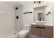 Stylish bathroom featuring a vessel sink and modern shower at 1115 E Carter Dr, Tempe, AZ 85282