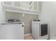 Well-equipped laundry room with modern washer and dryer and ample storage at 18658 N Tanners Way, Maricopa, AZ 85138