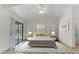 A spacious main bedroom featuring a ceiling fan, tile floors, and private access to a patio at 2028 W Alice Ave, Phoenix, AZ 85021