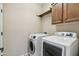 A laundry room featuring a newer washer and dryer at 27023 N 130Th Gln, Peoria, AZ 85383