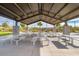 Community picnic area with multiple tables under a shaded structure, surrounded by lush landscaping and palm trees at 8426 W Solano Dr, Glendale, AZ 85305