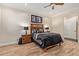 Relaxing bedroom with a ceiling fan, recessed lighting, and neutral walls at 1508 N Alta Mesa Dr # 120, Mesa, AZ 85205