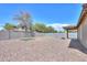 Gravel backyard features block fencing, a small patch of artificial turf, and a covered patio at 1652 E Judi St, Casa Grande, AZ 85122