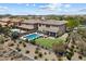 An aerial view of a property featuring a private backyard with pool, landscaping, and neighborhood views at 22925 N 46Th St, Phoenix, AZ 85050