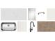 Kitchen design elements: Quartz countertop, white cabinets, bronze hardware, stainless steel sink, and wood-look flooring at 2300 E Spur Dr, San Tan Valley, AZ 85140