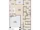 Open-concept floor plan showcasing a spacious layout with bedrooms, kitchen, primary suite, and a two-car garage at 2382 E Homesteader Rd, San Tan Valley, AZ 85140
