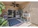 Inviting covered patio with outdoor decor, comfortable seating, and a view of the refreshing pool at 2579 E Camellia Dr, Gilbert, AZ 85296