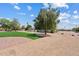 Spacious front yard with gravel and artificial grass and large shade tree at 4613 E Shangri La Rd --, Phoenix, AZ 85028