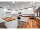 Modern kitchen featuring white cabinets, wood countertops, and stainless appliances at 6160 E Inglewood St, Mesa, AZ 85205