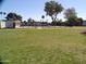 Community pool surrounded by lush green grass and shade trees at 720 S Dobson Rd # 95, Mesa, AZ 85202