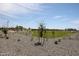 Scenic view of the community park with a green lawn, walking paths, trees, and a playground in the distance at 848 W Riparian Dr, San Tan Valley, AZ 85140
