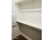 Empty walk-in closet with white walls, carpet, shelf with wooden rod, and electrical panel at 2511 W Queen Creek Rd # 378, Chandler, AZ 85248