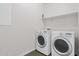 Laundry room with updated appliances and a convenient storage shelf at 3498 E Ravenswood Dr, Gilbert, AZ 85298
