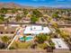 Aerial perspective of a beautiful residence boasting a pool and an outdoor play area at 3951 E Sequoia Trl, Phoenix, AZ 85044