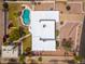Direct aerial view of a house, pool, and yard in a lovely neighborhood setting at 3951 E Sequoia Trl, Phoenix, AZ 85044
