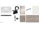 Bathroom elements and design: sink, faucet, cabinet, hardware, carpet, and wood-look tile at 46886 W Coe St, Maricopa, AZ 85139