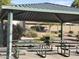 Community gazebo with picnic tables, providing a perfect spot for outdoor gatherings at 11012 E Knowles Ave, Mesa, AZ 85209