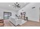 Bright living room featuring a white sofa, modern decor, and natural light from sliding glass doors at 1142 E Encinas Ave, Gilbert, AZ 85234