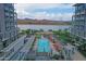 Enjoy lounging by this large community pool with mountain views and manicured landscaping at 140 E Rio Salado Pkwy # 402, Tempe, AZ 85281