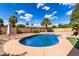 Refreshing backyard pool with lush landscaping, perfect for relaxing and entertaining at 1650 E Gary St, Mesa, AZ 85203